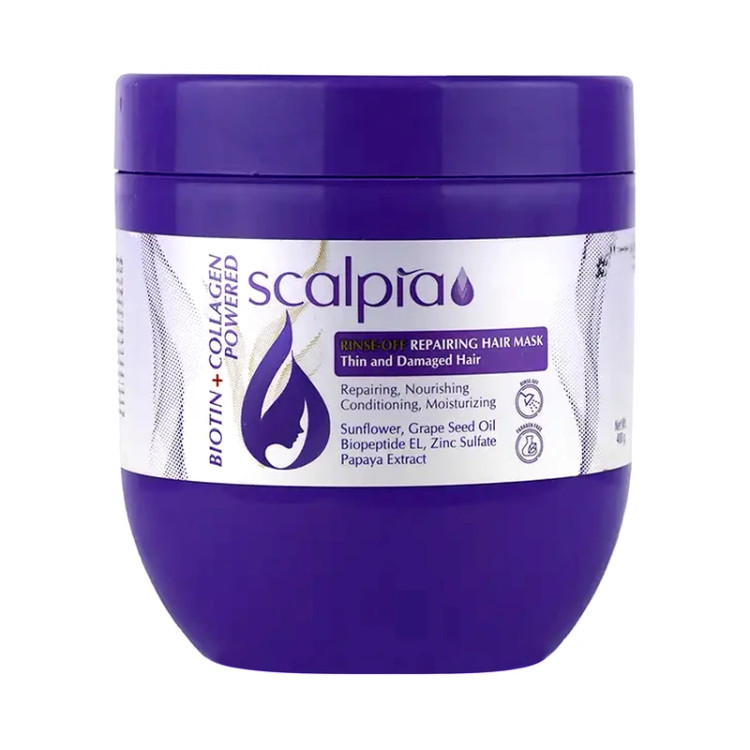 ماسک مو اسکالپیا مدل بیوتین و کلاژن حجم 400 میلی لیتر(نیاز به آبکشی)