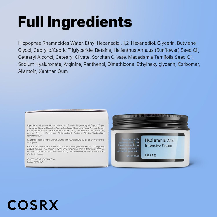 کرم آبرسان کوزارکس مدل Hyaluronic Acid حجم 100 میلی لیتر