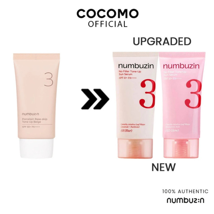 سرم ضد آفتاب و روشنکننده نامبوزین مدل No.3 Tone-Up Glow 02 حجم 50 میل